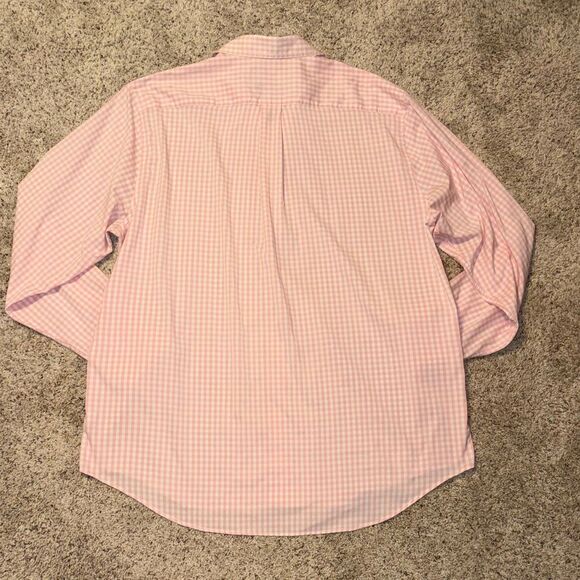 Vineyard Vines Pink White Gingham Long Sleeve Performance Button Down Shirt XL - Picture 5 of 6